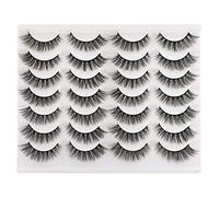 Lot de 14 paires de bandes pelucheuses effet œil de chat 3D naturel imitation vison
