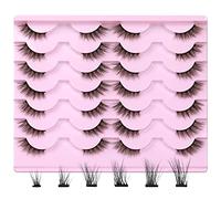 Lot de 14 paires de bandes pelucheuses effet œil de chat 3D naturel imitation vison