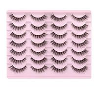 Lot de 14 paires de bandes pelucheuses effet œil de chat 3D naturel imitation vison