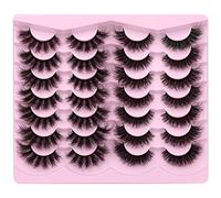 Lot de 14 paires de bandes pelucheuses effet œil de chat 3D naturel imitation vison