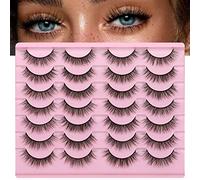 Lot de 14 paires de bandes pelucheuses effet œil de chat 3D naturel imitation vison
