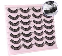 Lot de 14 paires de bandes pelucheuses effet œil de chat 3D naturel imitation vison