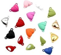 Lot de 14 paires de boucles en forme de cœur, boucles colorées, pendentifs magnétiques détachables pour bijoux, accessoires de bricolage, fermoirs de bijoux, perles et fabrication de bijoux