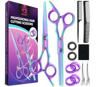 Lot de 14 paires de ciseaux de coiffeur professionnels de 6,7 pouces - Ciseaux de coiffure tranchants - Haute qualité - Acier inoxydable 440C - Pour homme, femme, enfant, famille