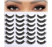 Lot de 14 paires de faux cils naturels en forme d'œil de renard - Bandes de cils duveteux - Aspect naturel - Pour femme