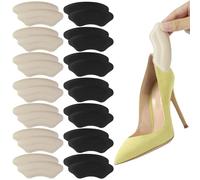Lot de 14 paires de protège-talons pour chaussures - Coussinets en gel antidérapants pour chaussures trop grandes - Pour homme et femme - Pour un meilleur ajustement de la chaussure (noir, kaki)