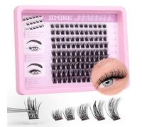 Lot de 14 paires d'extensions de cils effet œil de chat russe aspect naturel D Curl moelleux 15 mm