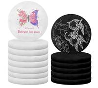 Lot de 14 pierres de peinture de 5 cm, pierres rondes épaisses, blanches et noires, kit de peinture sur roche, pierres plates lisses pour arts, artisanat, peinture, bricolage et décoration d'intérieur