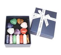 Lot de 14 pierres naturelles en quartz - Boîte cadeau minérale - Décoration de chambre, ameublement de maison