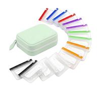 Lot de 14 piluliers de hebdomadaires avec code couleur | Sept couleurs d'identification, conteneurs à fermeture éclair réutilisables, garde les articles quotidiens organisés pendant
