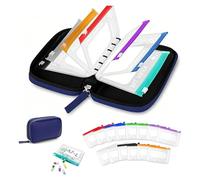 Lot de 14 piluliers étanches | Étui de rangement étanche A8 pour médicaments de 7 à 14 jours, coque rigide anti-écrasement (bleu)