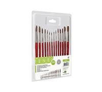 Lot de 14 pinceaux Aquarelle tête Virole chromée pour Cheveux gommés Blister