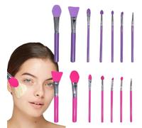 Lot de 14 pinceaux de maquillage en silicone pour application de crème contour des yeux, lotion de sommeil et beurre corporel