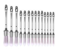 Lot de 14 pinceaux ronds pour peinture 5 tailles 11 à 30 mm Petit pinceau pour peindre en acier inoxydable Petit pinceau rond pour murs, fenêtres, portes, plafonds, plinthes, manche en polypropylène