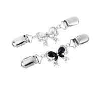 Lot de 14 pinces à pull vintage en strass pour vêtements, chandail, châle, fermoirs plaqués bouche de canard, One Size, Acrylique, Pas de pierre précieuse