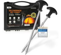 Lot De 14 Piquets De Tente En Acier Avec Boîte De Transport Pour Camping-Extérieur-Stable Et Robuste-Ancrage Au Sol Résistant Aux Tempêtes