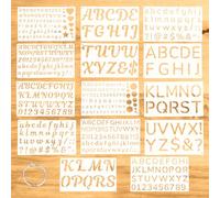 Lot de 14 pochoirs réutilisables en forme de lettres de l'alphabet et de chiffres de 1/2", 3/4", 1,2", 1,5 cm, fournitures de peinture pratiques adaptées pour les projets artistiques, les loisirs