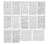 Lot de 14 pochoirs réutilisables en plastique pour peinture, petits modèles de l'alphabet et des chiffres pour scrapbooking, journal, bois, toile, tissu, loisirs créatifs