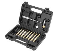 Lot de 14 poinçons en laiton, 1/16" - 5/16" Ensemble de poinçons à goupille et marteau avec étui de rangement, Ensemble d'outils de poinçonnage pour la réparation de montres de précision