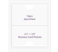 Lot de 14 porte-étiquettes autocollants - 10 x 6 cm - Avec fenêtre d'étiquetage - Pochettes autocollantes pour cartes de visite - Transparent - Étanche - Pour la maison, le bureau, l'école