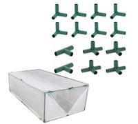 Lot de 14 raccords pour cadre de serre avec 3 voies, 4 voies et raccords transversaux en PVC pour structure de jardin, matériau plastique vert, diamètre intérieur 16 mm