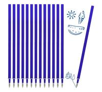 Lot de 14 Recharge Stylo Effacable Bleu Compatible avec Legami 0,7 Mm, Encre Thermosensible Bleue Séchage Rapide, Mines Universelles 13cm pour École, Bureau, Étudiants, Enfants Et Enseignants