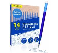 Lot de 14 recharges de rechange effaçables 0,7 mm, bleues, compatibles avec Pilot FriXion Ball, Clicker et Eberhard Faber, mines de rechange pour stylo gel effaçable, pratique pour l'école et