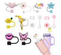 Lot de 14 Stanley Cup Accessoires - Comprend 12 Bouchons Anti Fuites en Silicone, 2 Bouchons Ronds, 2 Couvercle en Silicone pour Tasses Stanley 1,2 l et 850 ml (Tasse Non Incluse)