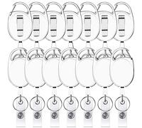 Lot de 14 supports rétractables, mousquetons blancs Viaky avec clips pour porte-clés et cartes, sangle d'identification renforcée, bouton de retrait en métal