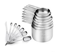 Lot de 14 tasses et cuillères à mesurer en acier inoxydable pour l'efficacité de la cuisine