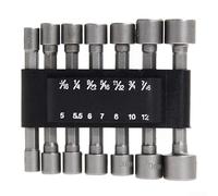 Lot de 14 tourne-écrous électriques avec 7 embouts métriques et 7 clés à douille SAE, foret à tige hexagonale de 6,35 mm pour tournevis pneumatique électrique, acier au chrome vanadium