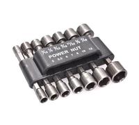 Lot de 14 tourne-écrous hexagonaux de 6,35 mm, combinaison de douilles puissantes à changement rapide pour perceuse manuelle électrique, tournevis
