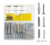 Lot de 14 vis à béton, chevilles à expansion, universelles M6, M8, M10, avec vis et chevilles, chevilles à expansion universelles pour fixation dans le béton, la brique, les plaques de plâtre