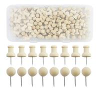 Lot de 140 aiguilles à dessin en bois pour tableau d'affichage, photo, calendrier, carte, mur (2 formes)