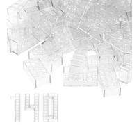 Lot de 140 Briques de Construction 2x4 - Blocs en Plastique ABS Transparent de Qualité Supérieure - Compatibles avec Principales Marques - Blanc Transparent - Jeu de Construction pour Enfants 6+.