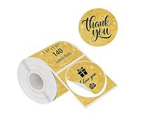 Lot de 140 étiquettes thermiques rondes scintillantes résistantes à l'huile et à l'eau pour l'organisation de documents et les transferts d'étiquettes thermiques