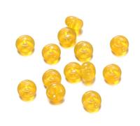 Lot de 140 perles poney avec trou - 4,5 x 8 mm - Perles rondes en verre - À enfiler - Pour colliers, bracelets, bijoux - Jaune orange C