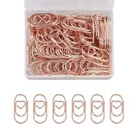 Lot de 140 trombones en forme de cœur or rose avec boîte transparente pour trombones, bureau, salle de classe