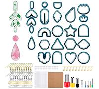 Lot de 142 emporte-pièces en argile polymère - 24 formes - Pour la fabrication de bijoux et de boucles d'oreilles - A