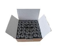 Lot de 144 bobines pré-enroulées taille A plus forte 40S/2 34 W pour couture ou broderie de fil plus épais, face en plastique, taille A, classe 15, 15J, SA156, couleur noire, 40S/2, 60 m