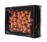 Lot de 144 boules de Noël sur fil de verre - 2,5 cm - Baies glacées - Petites boules décoratives - Décoration de Noël et de Noël - Orange chaud
