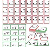 Lot de 144 cartes mémoire de multiplication et de division, toutes les multiplications et divisions de 1 à 12 ans incluses, jeux de mathématiques éducatifs précoces pour enfants de 8 à 12 ans