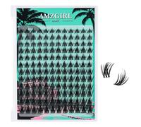 Lot de 144 extensions de cils de manga - Cils pointus - Extensions de cils individuels - Avec bande invisible ultra fine - Pour bricolage à la maison