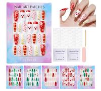 Lot de 144 faux ongles à coller avec différents styles pour Noël, Nouvel An, vacances, cadeau d'anniversaire, Saint-Valentin, fête des mères (B)