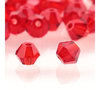 Lot de 144 perles en verre à enfiler - 8 mm - Perles de cristal à facettes - Perles en verre rhombus - Perles pour travaux manuels, fabrication de bijoux, colliers, boucles d'oreilles, bracelets