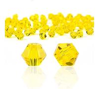 Lot de 144 perles en verre à enfiler - 8 mm - Perles de cristal à facettes - Perles en verre rhombus - Perles pour travaux manuels, fabrication de bijoux, colliers, boucles d'oreilles, bracelets