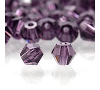 Lot de 144 perles en verre à enfiler - 8 mm - Perles de cristal à facettes - Perles en verre rhombus - Perles pour travaux manuels, fabrication de bijoux, colliers, boucles d'oreilles, bracelets