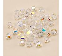 Lot de 144 perles en verre à enfiler - 8 mm - Perles de cristal à facettes - Perles en verre Rhombus - Pour travaux manuels, fabrication de bijoux, colliers, boucles d'oreilles, bracelets