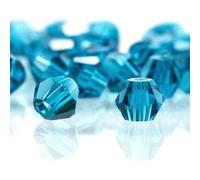 Lot de 144 perles en verre à enfiler - 8 mm - Perles en cristal à facettes - Perles en verre rhombus - Pour travaux manuels, fabrication de bijoux, colliers, boucles d'oreilles, bracelets - Bleu ciel