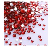 Lot de 1440 strass noirs à dos plat en verre, tailles variées, paillettes, diamants, non thermocollants, for nail art et vêtements(Siam)